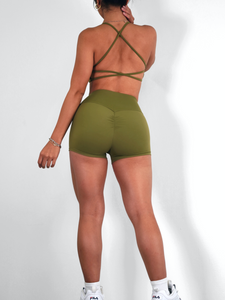 Athletic Scrunch Booty Shorts (Wild Green)