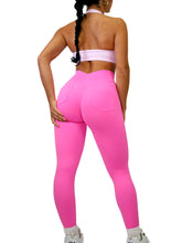 Load image into Gallery viewer, Low Back Pocket Leggings (Neon Pink)