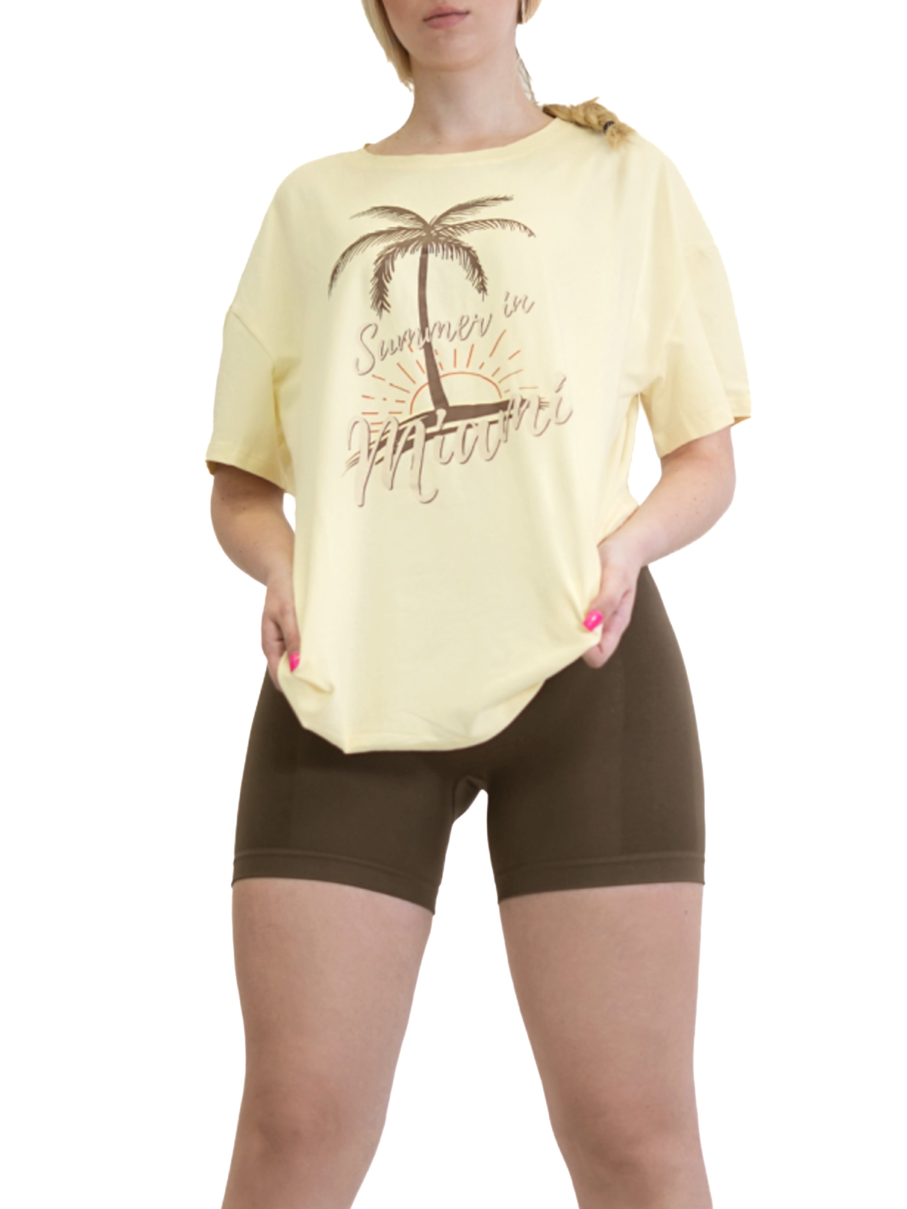 "Summer in Miami" Pump Tee (Ivory)