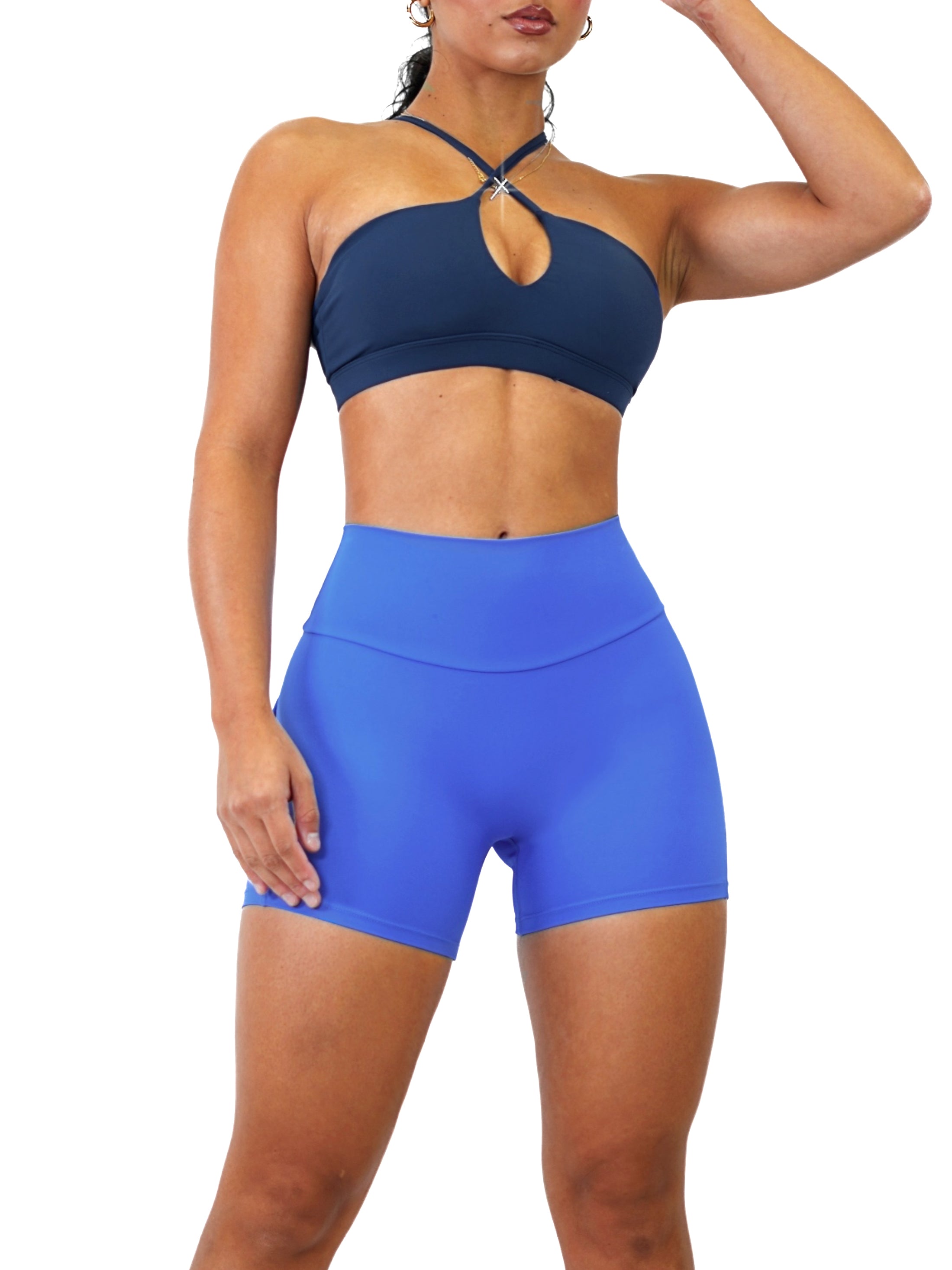 Cross Sports Bra (Navy Blue)