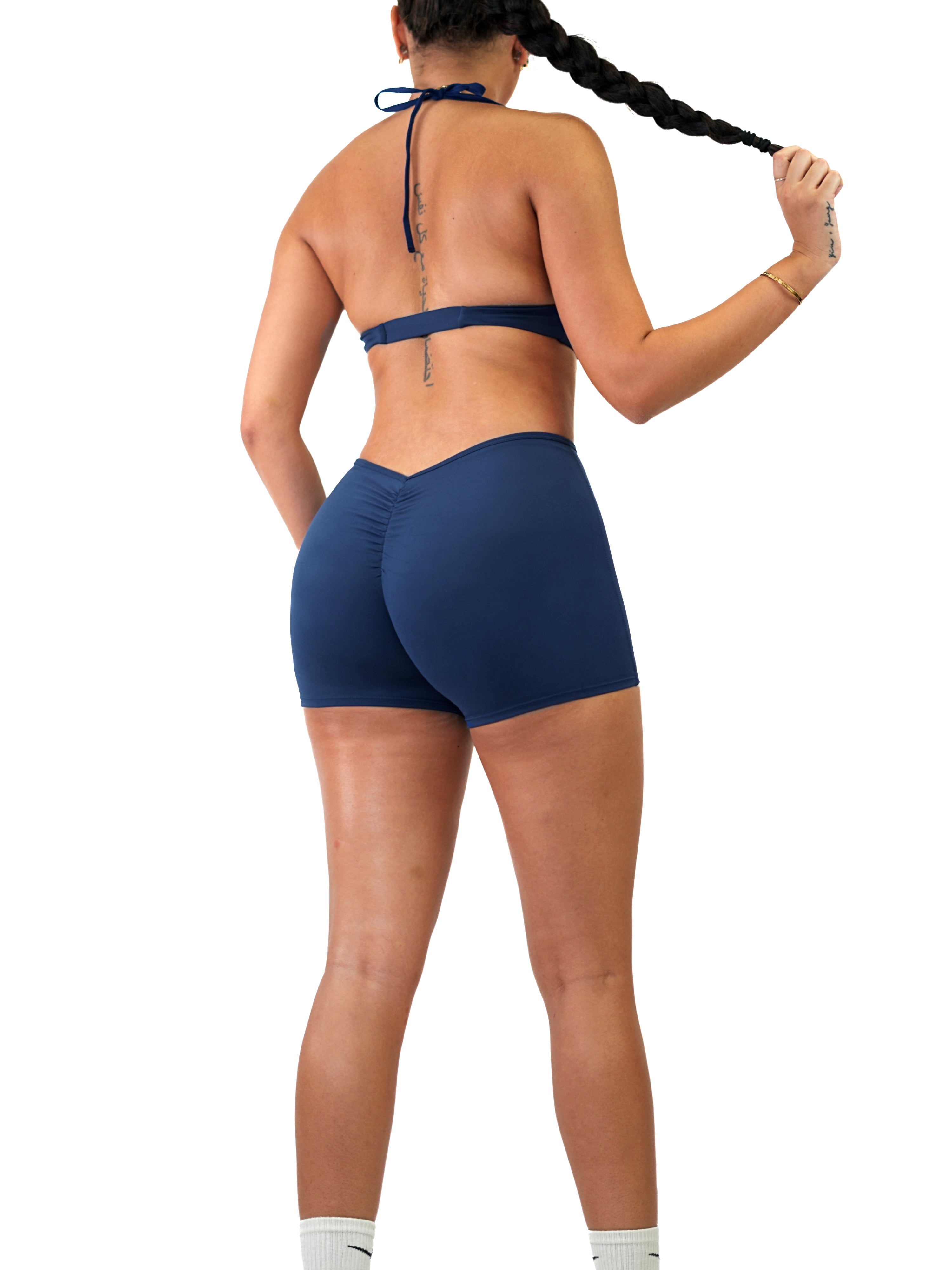 Sculpter Short Scrunch Romper (Navy Blue)