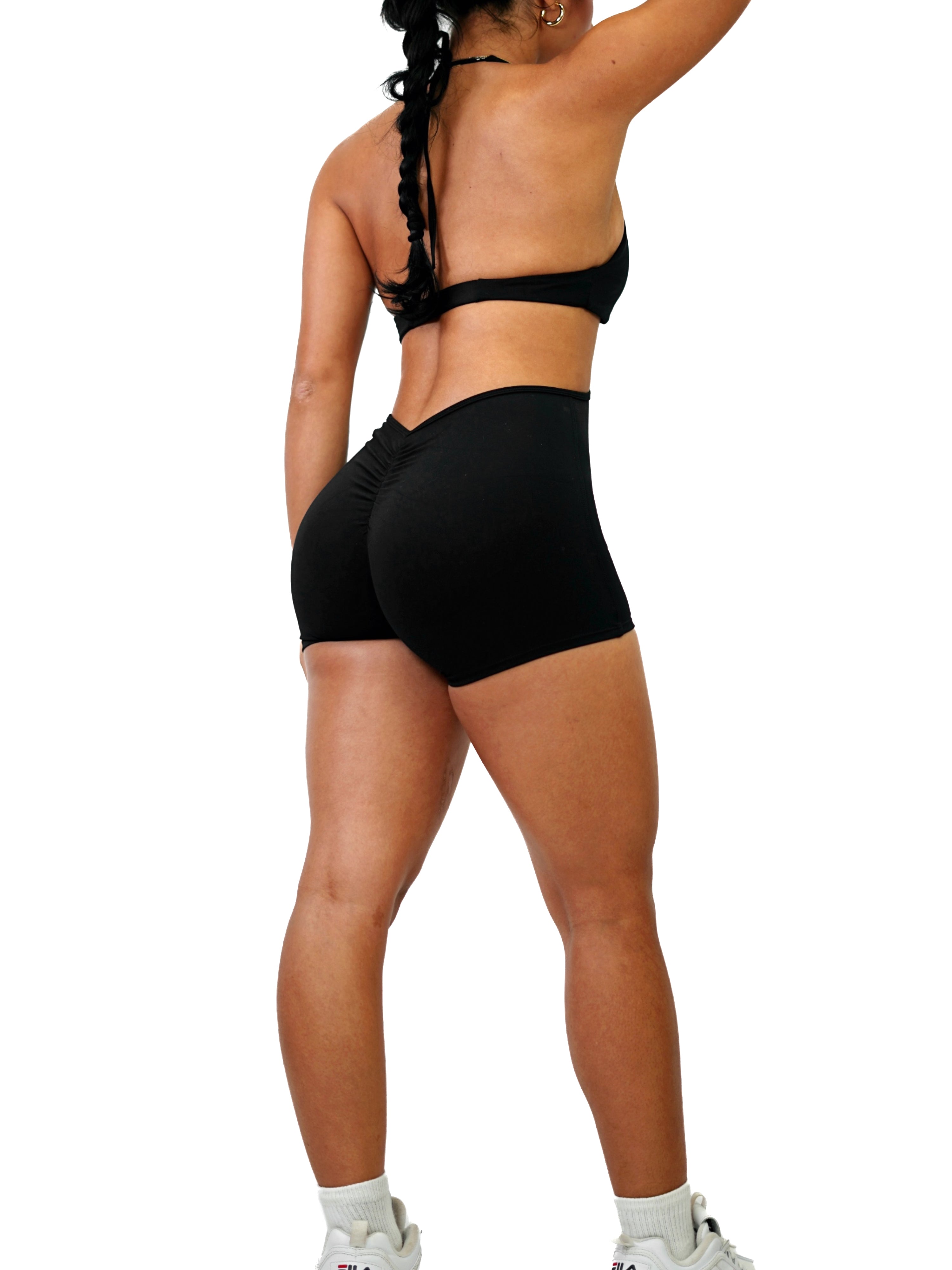 Sculpter Short Scrunch Romper (Black)