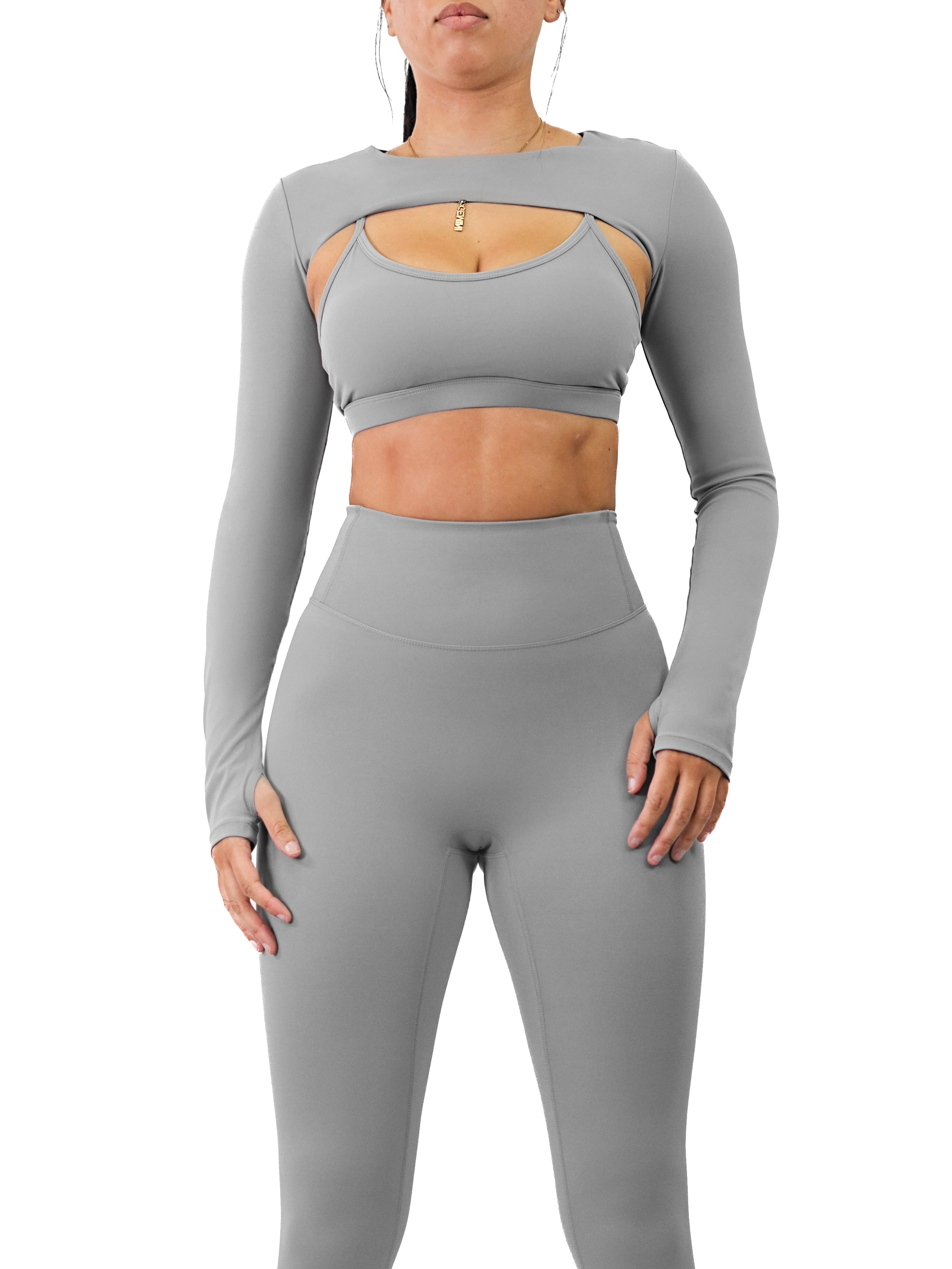 Mini Crop Long Sleeves (Gray)