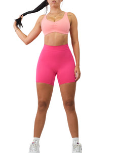 V Back Scrunch Shorts (Hot Pink)