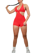 Load image into Gallery viewer, Sculpter Short Scrunch Romper (Scarlet Red)