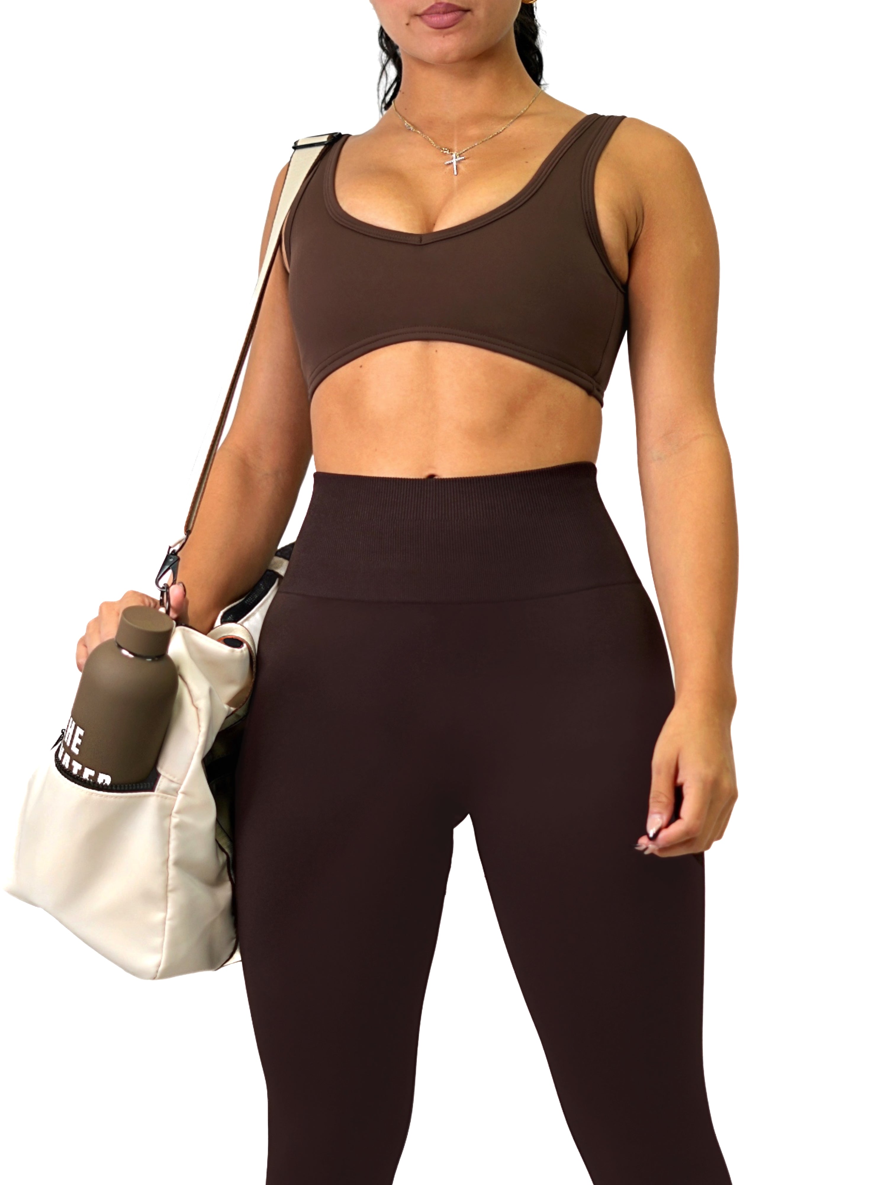 Athletic V Sports Bra (Hot Cocoa)