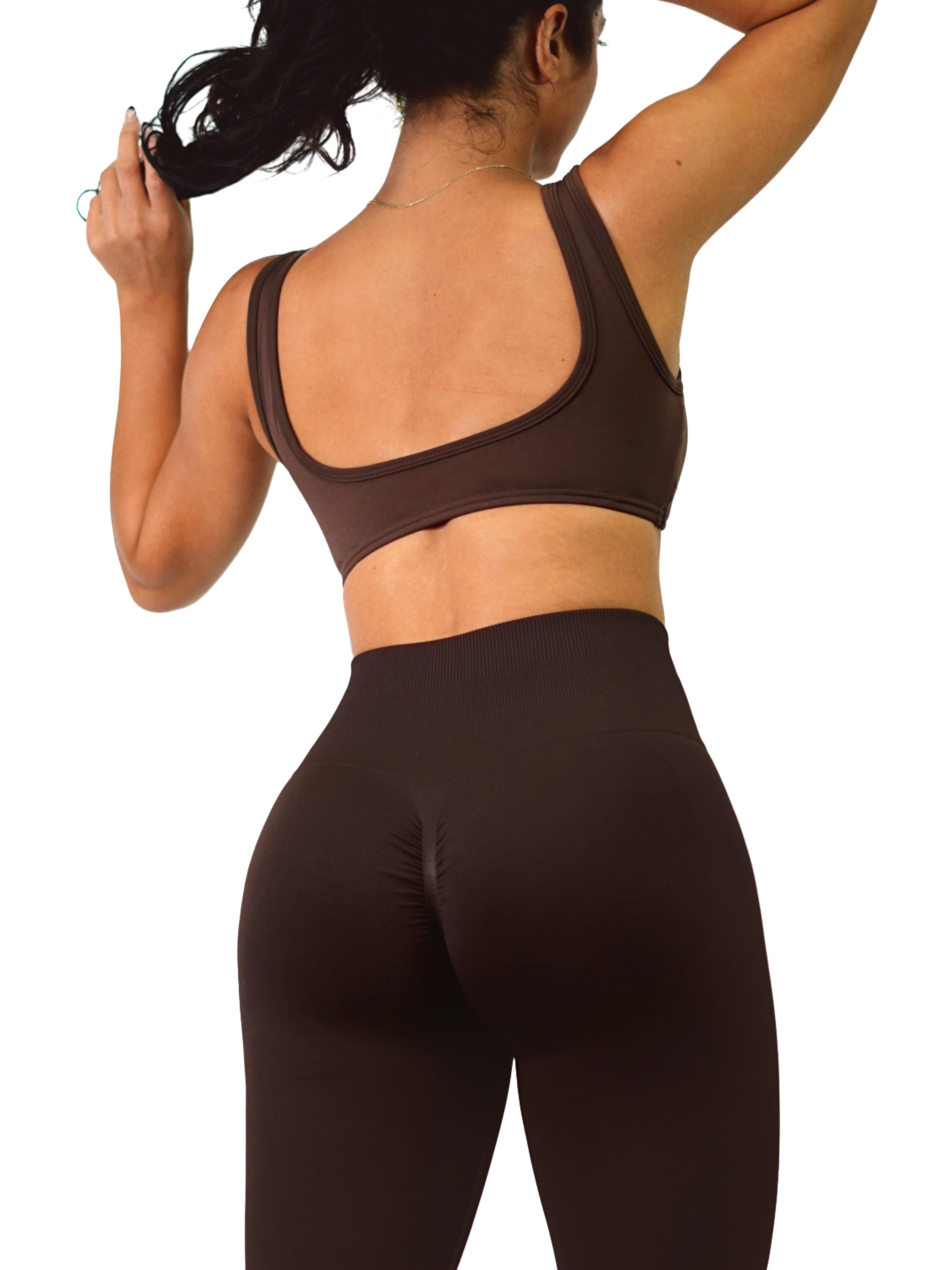 Athletic V Sports Bra (Hot Cocoa)