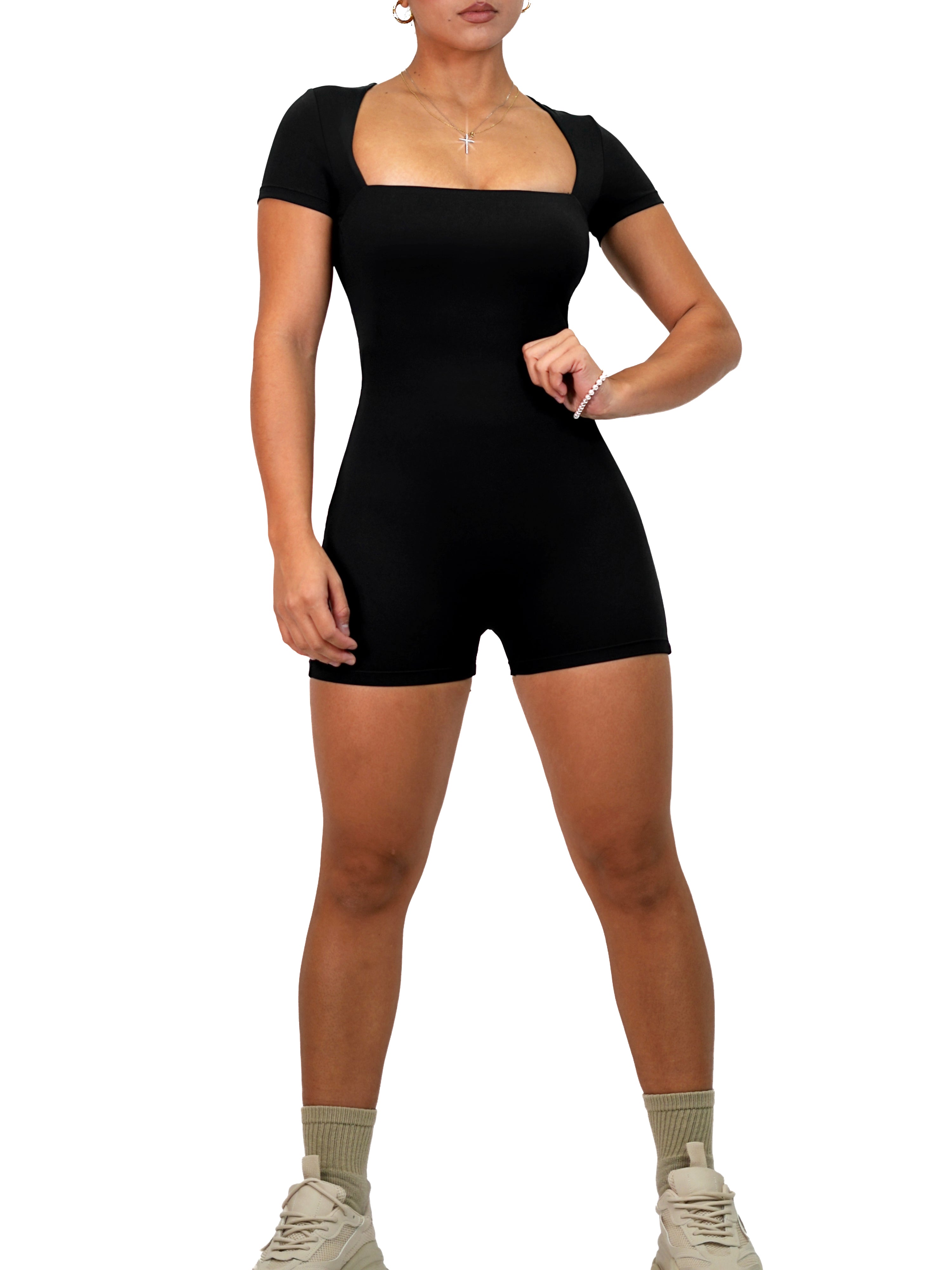 American Doll Short Romper (Black)