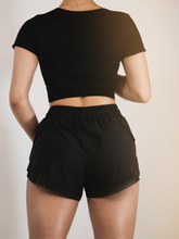 Load image into Gallery viewer, Ribbed Sports Top (Black)