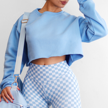 Load image into Gallery viewer, Oversized Cropped Sweatshirt (Sapphire)