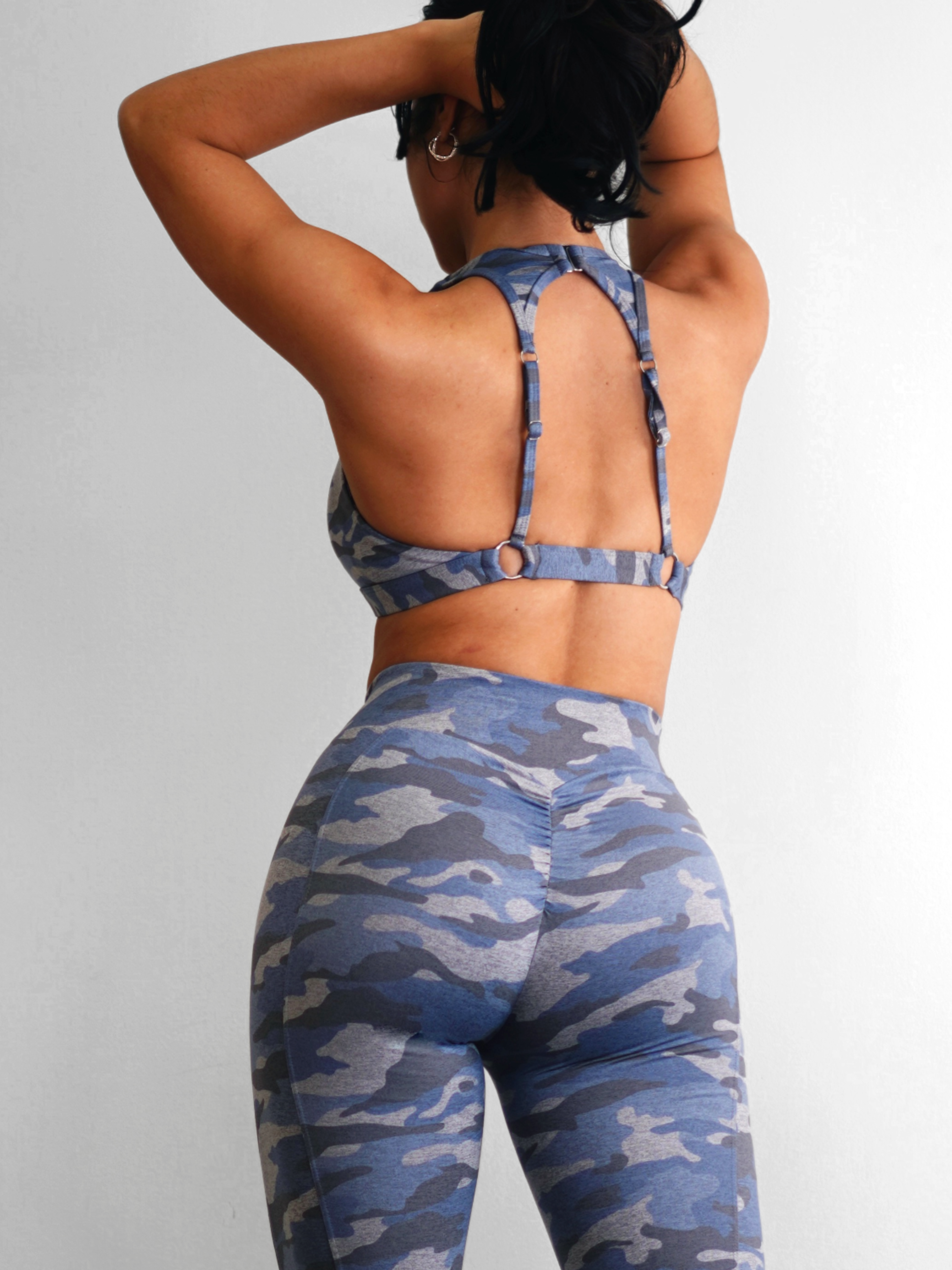 Camouflage Sports Bra (Blue & Gray)