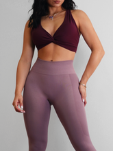 Load image into Gallery viewer, Ribbed Twist Sports Bra (Velvet)