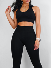 Load image into Gallery viewer, Clubhouse Collar Sports Bra (Black)