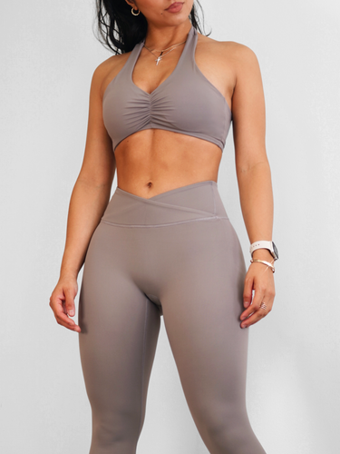 Athletic Scrunch Sports Bra (Sweet Taupe)