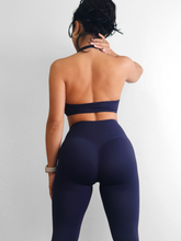 Load image into Gallery viewer, Athletic Scrunch Sports Bra (Navy)