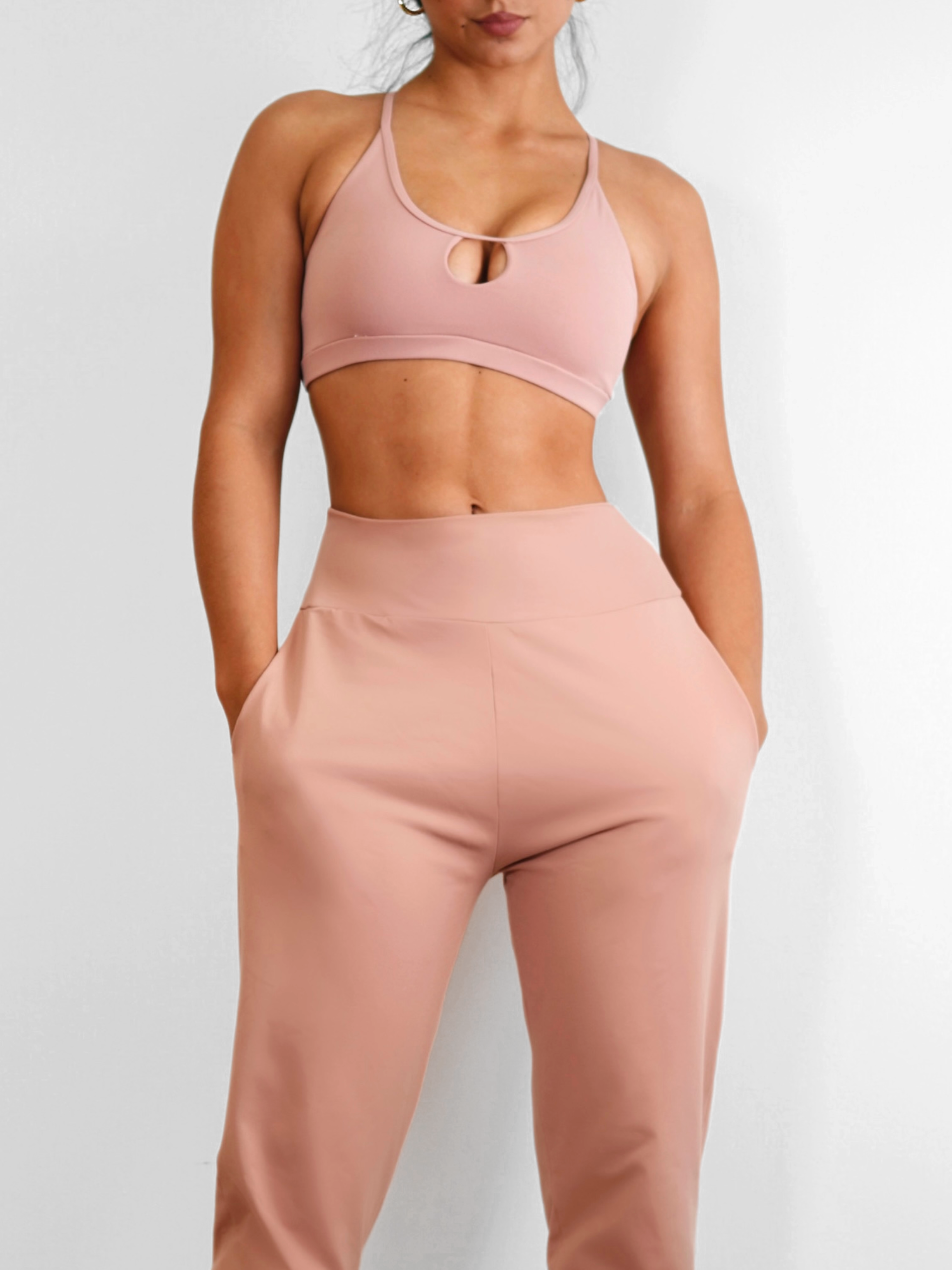 Body Strap Sports Bra (Hot Pink)
