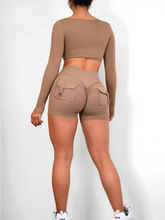 Load image into Gallery viewer, Booty Pocket Scrunch Shorts (Light Cocoa)