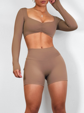 Load image into Gallery viewer, City Girl Long Sleeve Sports Top (Light Cocoa)
