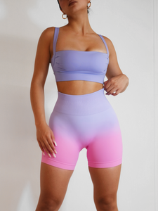 Ombre Short Shorts (Lilac/Pink)