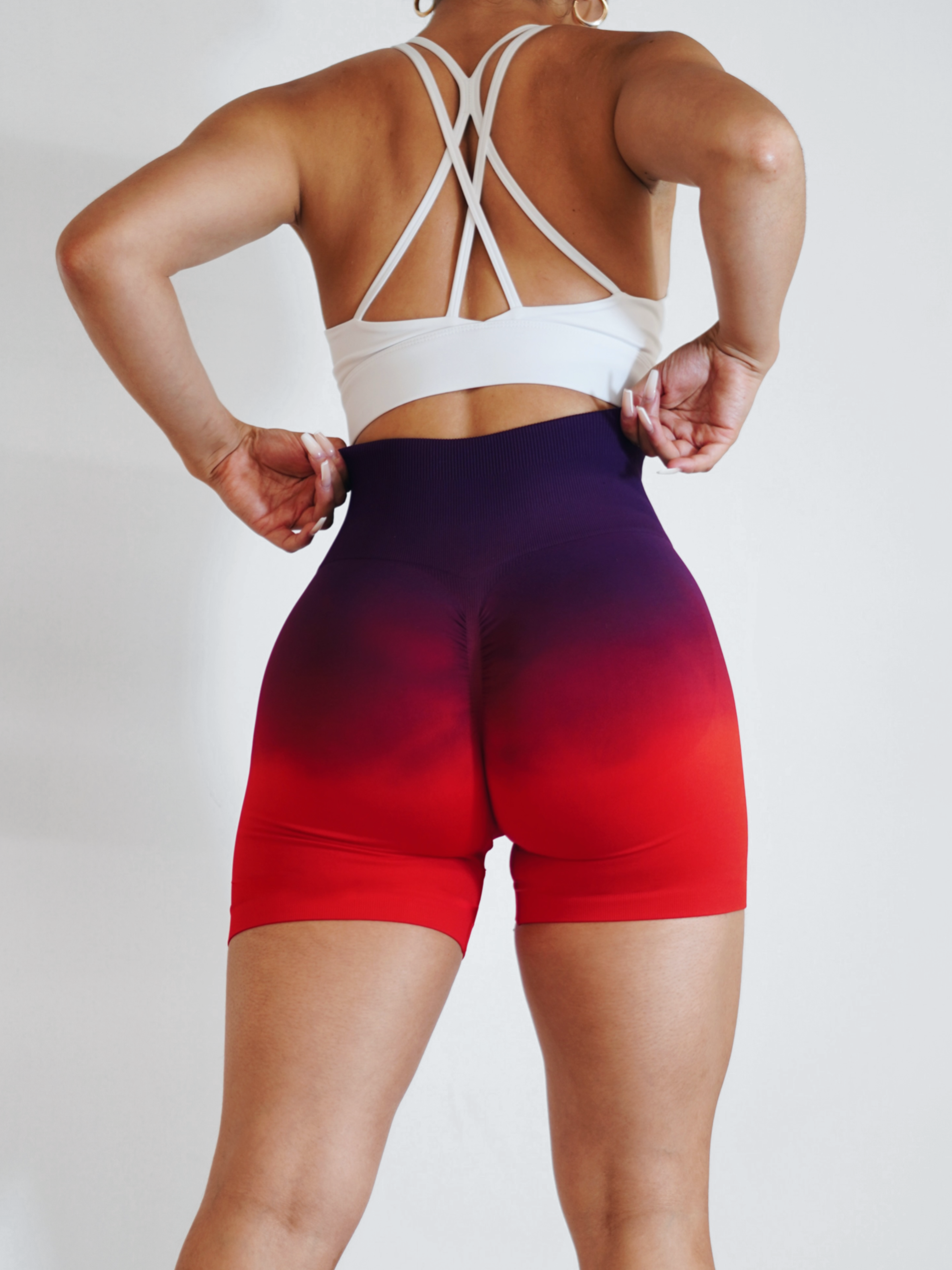 Ombre Short Shorts (Red/Purple)