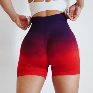 Ombre Short Shorts (Red/Purple)
