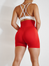 Load image into Gallery viewer, High Waisted Athletic Shorts (Red)