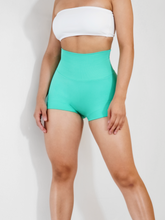 Load image into Gallery viewer, High Waisted Athletic Shorts (Aquamarine)
