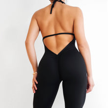 Load image into Gallery viewer, Low Back Scrunch Jumpsuit Romper (Black)