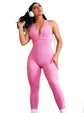 Load image into Gallery viewer, Low Back Scrunch Jumpsuit Romper (Pink)
