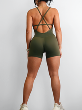 Load image into Gallery viewer, Fitted Short Romper (Wild Green)