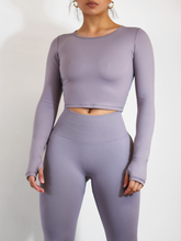 Load image into Gallery viewer, Fitted Long Sleeve Top (Lilac Taupe)