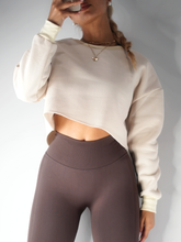 Load image into Gallery viewer, Warm-up Cropped Sweatshirt (Creamy Nude)