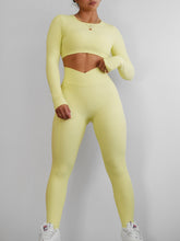 Load image into Gallery viewer, Hip Pocket Ribbed V Leggings (Yellow)