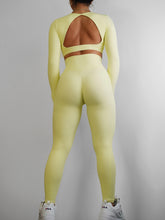 Load image into Gallery viewer, Hip Pocket Ribbed V Leggings (Yellow)