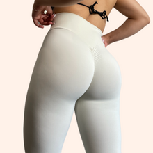 Load image into Gallery viewer, Athletic Club Scrunch Leggings (White/Cream)