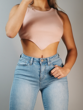 Load image into Gallery viewer, Ribbed V-Top (Peachy Pink)