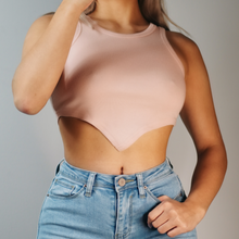 Load image into Gallery viewer, Ribbed V-Top (Peachy Pink)