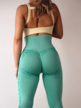 Load image into Gallery viewer, Butterfly Ribbed Leggings (Sea Green)
