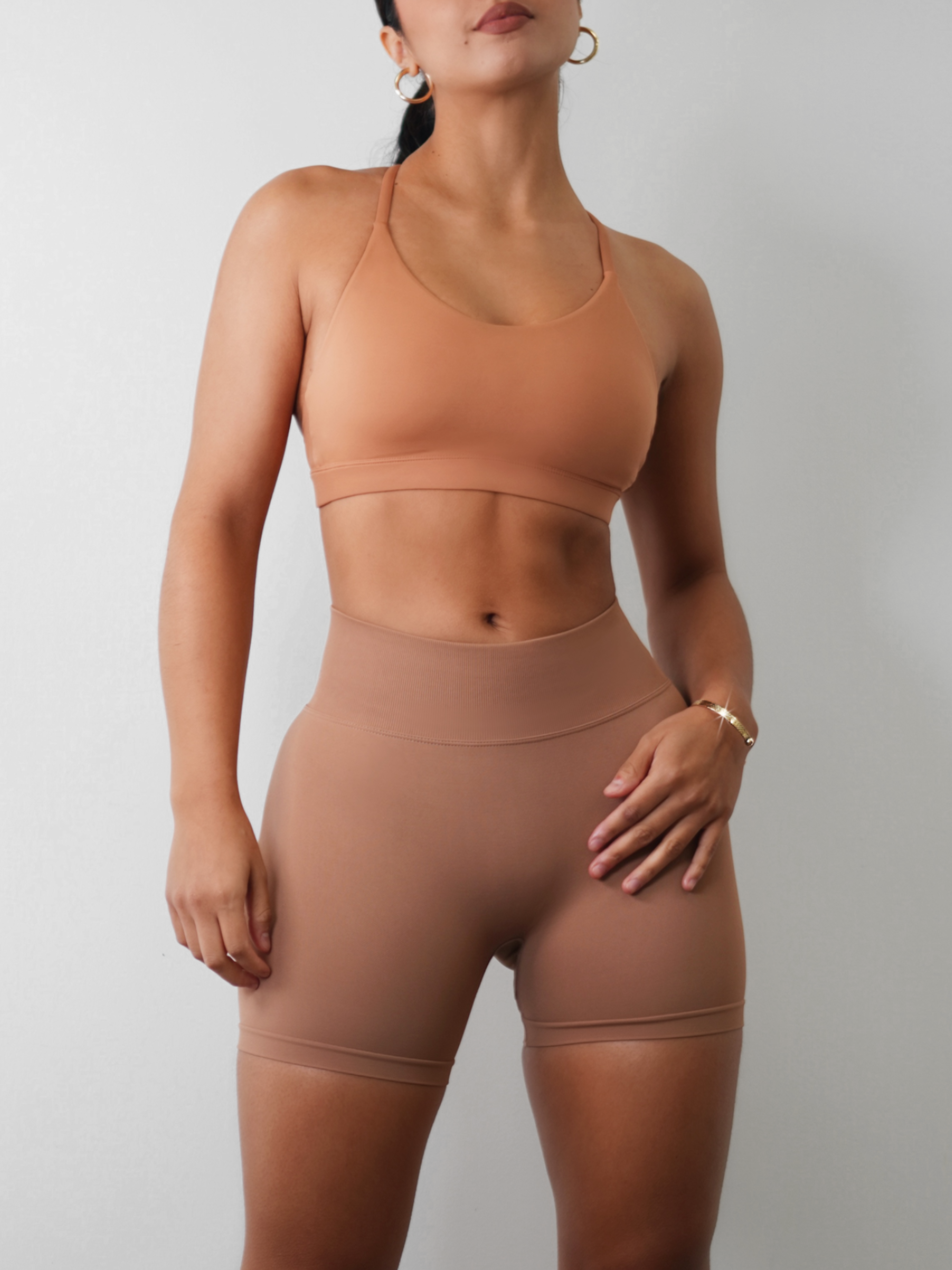 Seamless Booty Shorts (Nude Brown)