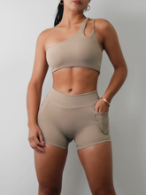 Load image into Gallery viewer, Athletic Pocket Booty Shorts (Vintage Taupe)