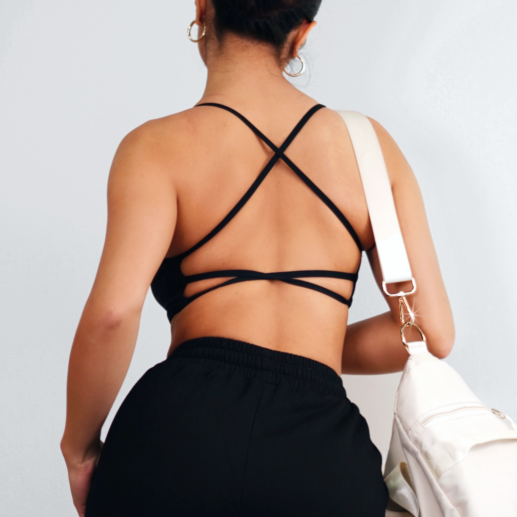 Sexy Back Sports Bra (Black)