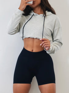 Athletic Cropped Hoodie (Gray)