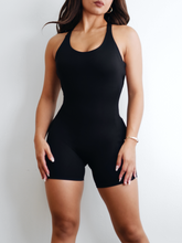 Load image into Gallery viewer, Fitted Short Romper (Black)