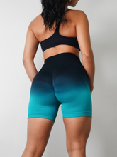 Load image into Gallery viewer, Ombre Short Shorts (Black/Teal)